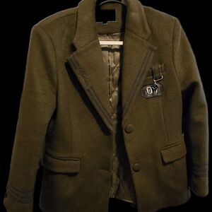 Warner Bros. Devil Inspired's Dark Olive Green Pea Coat Slytherin Style